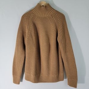 H&M Women's Camel/Earth Tone Chunky Cable Knit Pullover Sweater Sz M Turtleneck